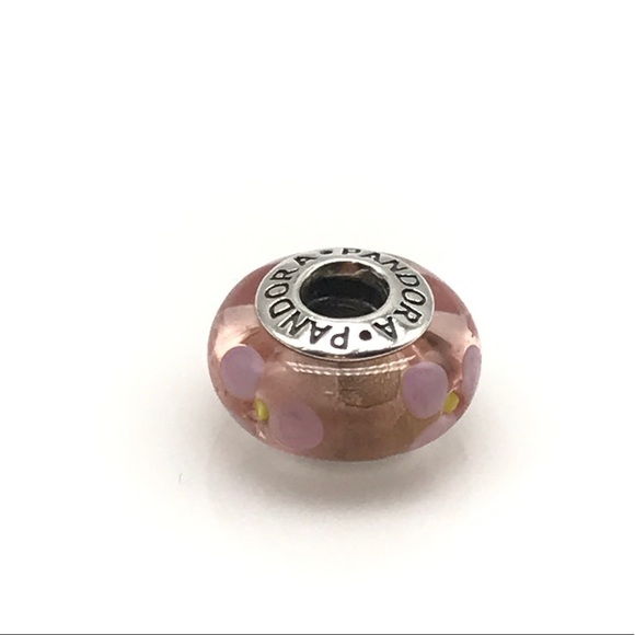 Pandora Pink Floral Murano Glass Charm - Picture 3 of 4